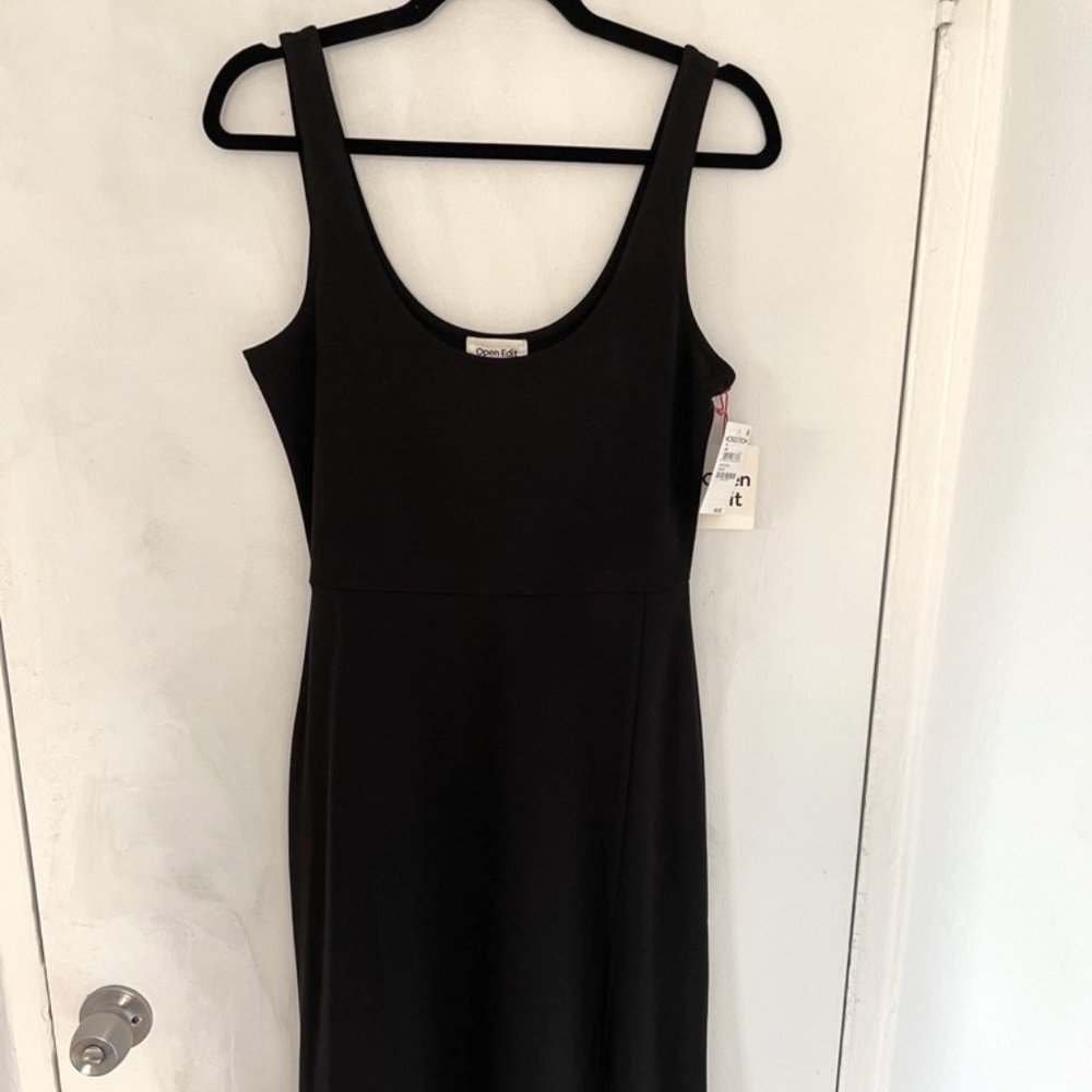 Bodycon Black Open Edit Midi Dress - Tags On